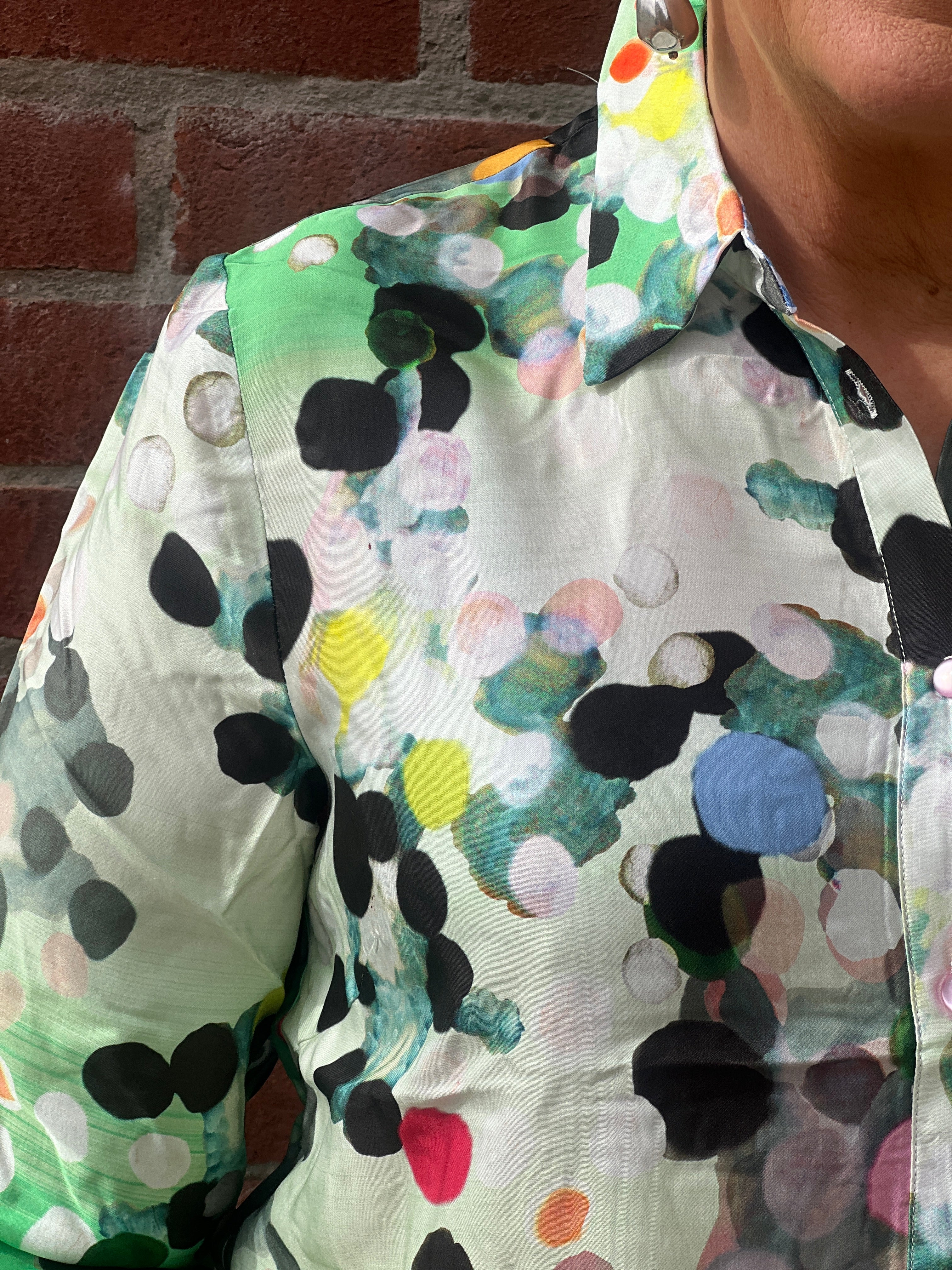 Nümph Spot shirt in green multi