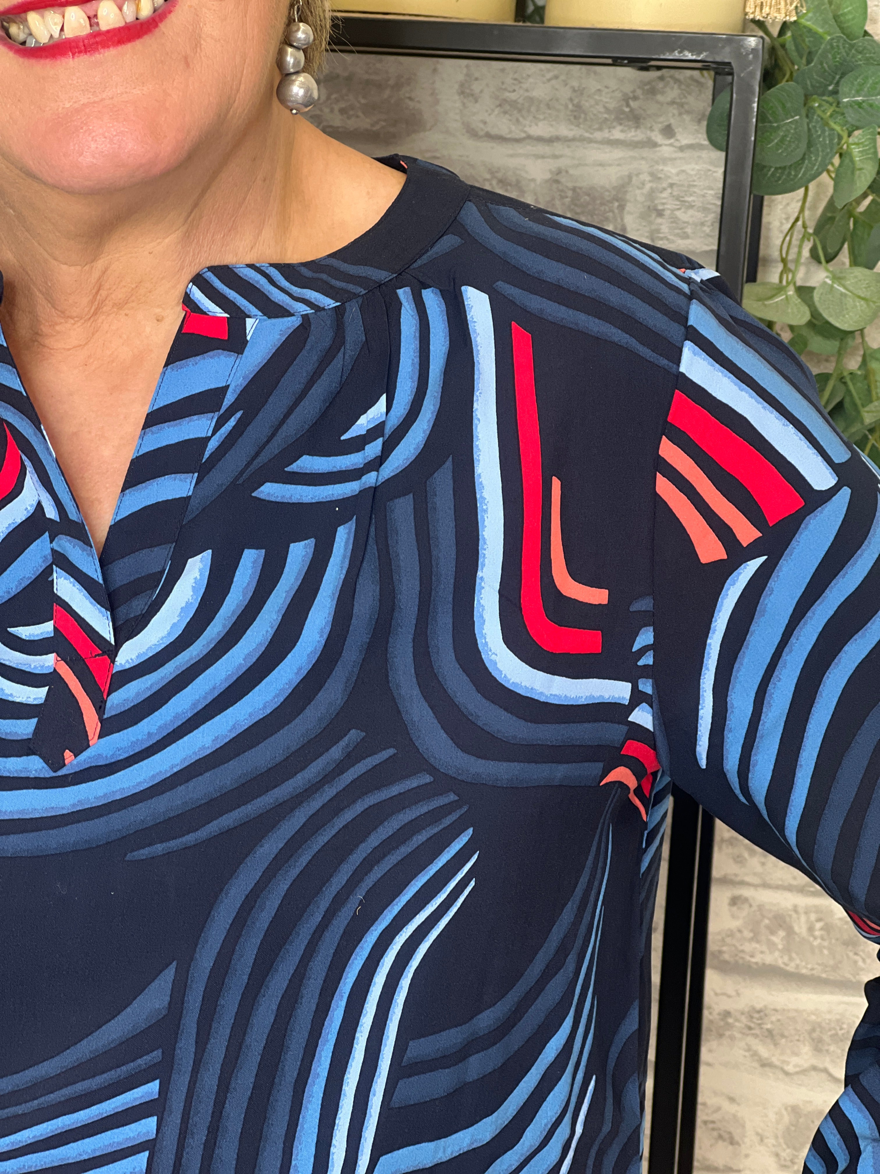 Cecil Multicoloured Blouse In Universal Blue