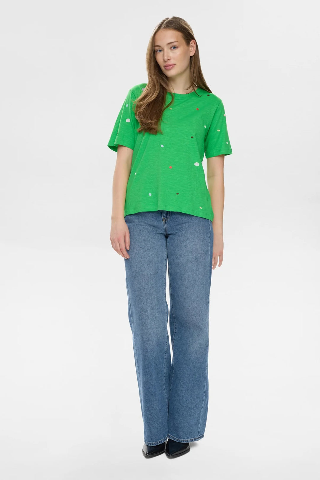 Nümph Organic Cotton spot t-shirt in green