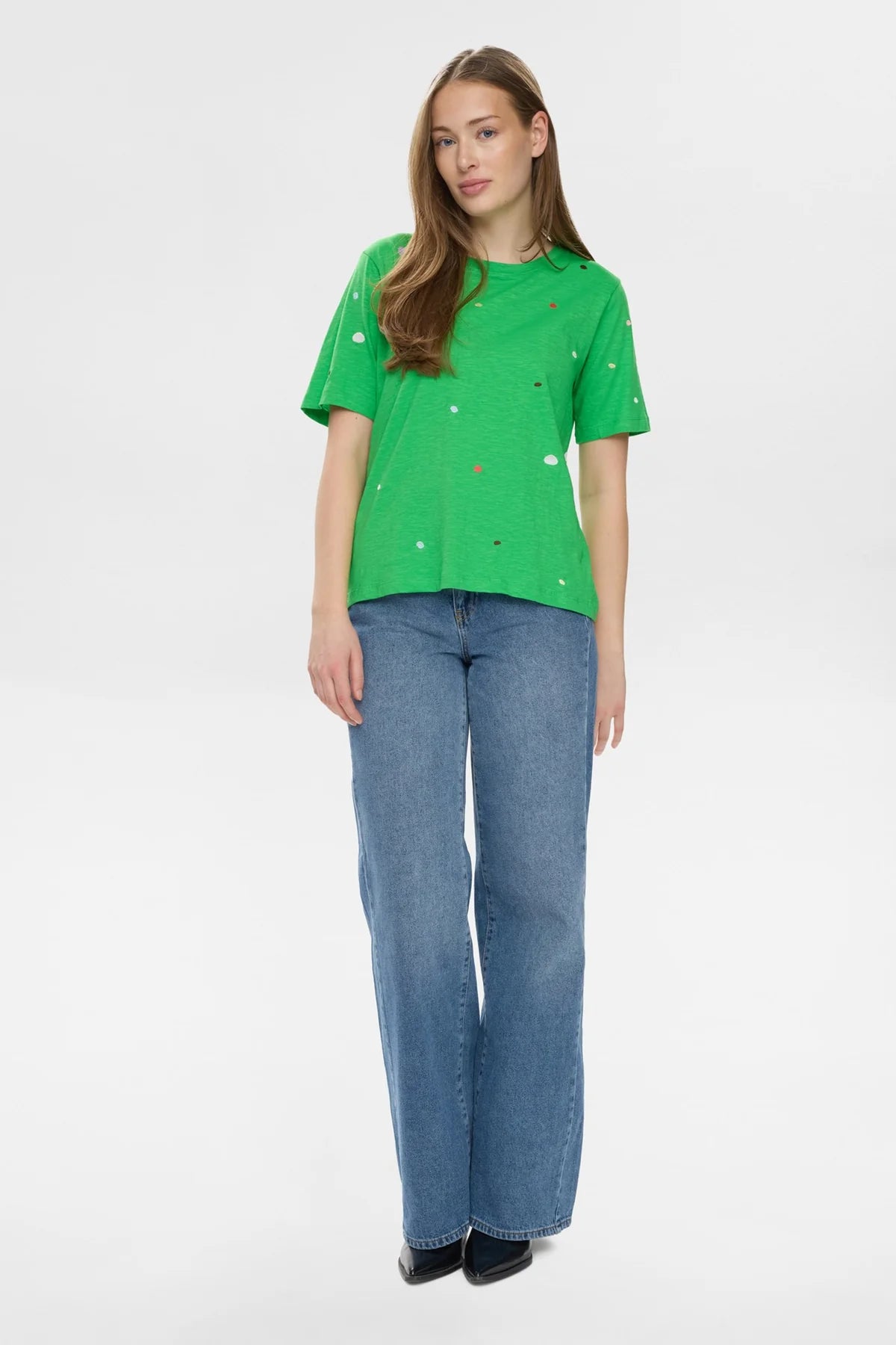 Nümph Organic Cotton spot t-shirt in green