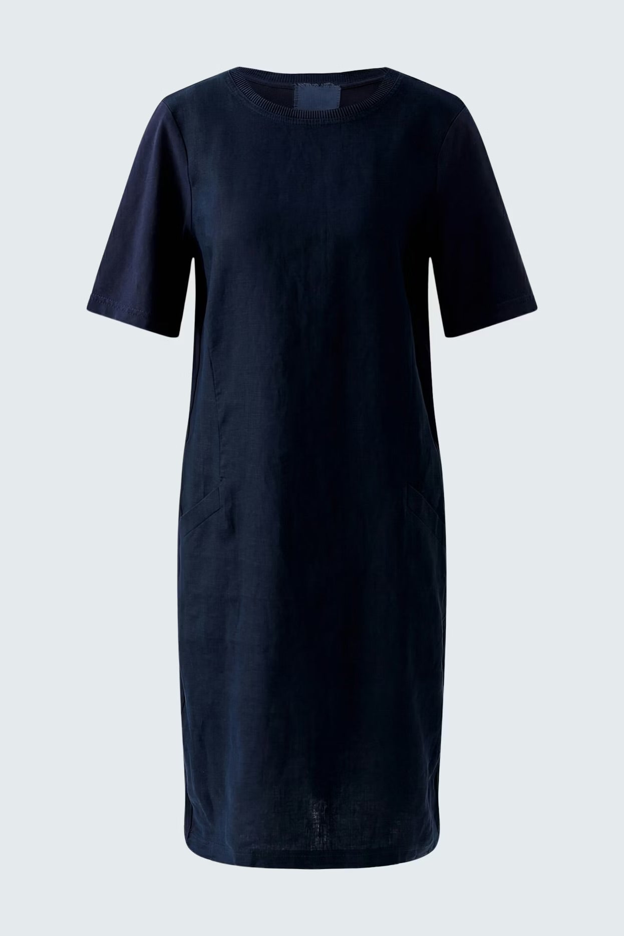 Oui Plain Dress In Navy