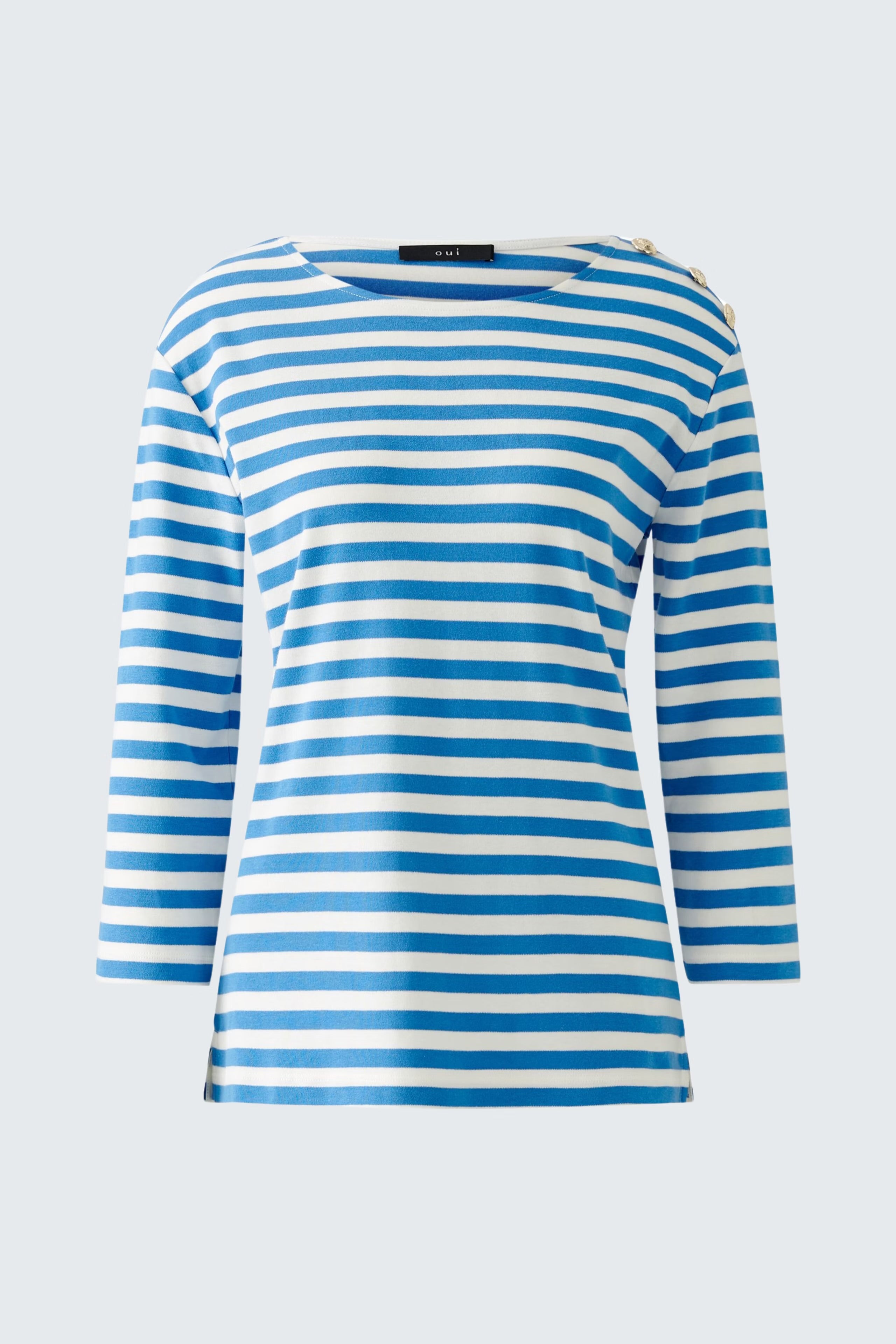 Oui Sunala Top In Blue & White