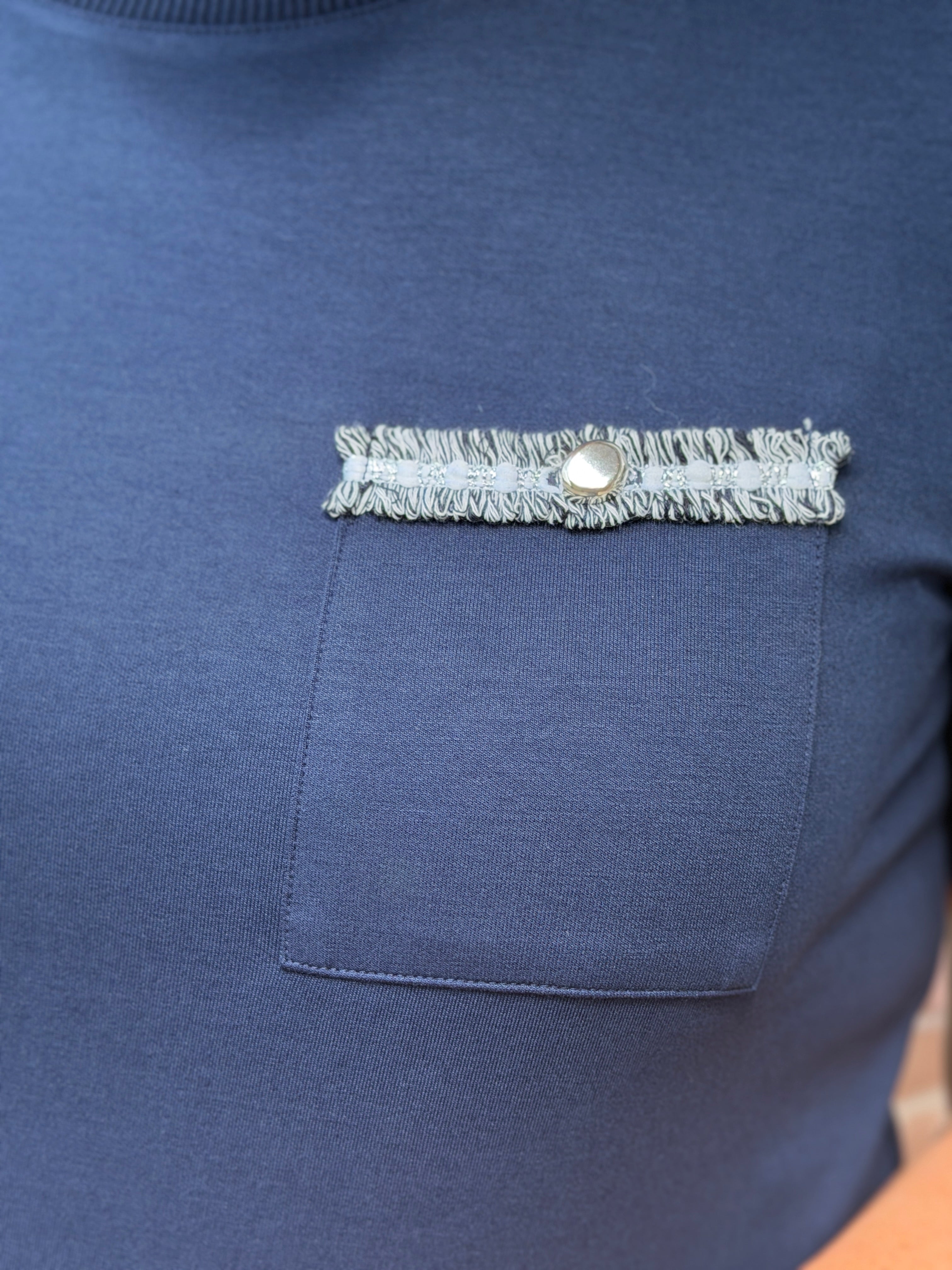 Street One t-shirt with decor in darkest blue