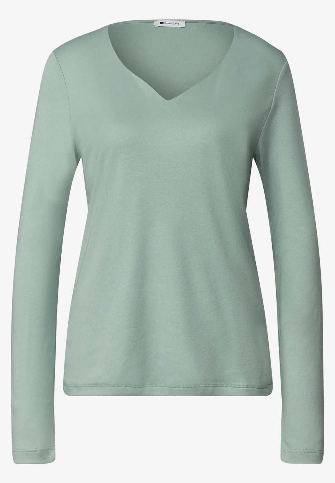 Heart long sleeve top in eucalyptus green
