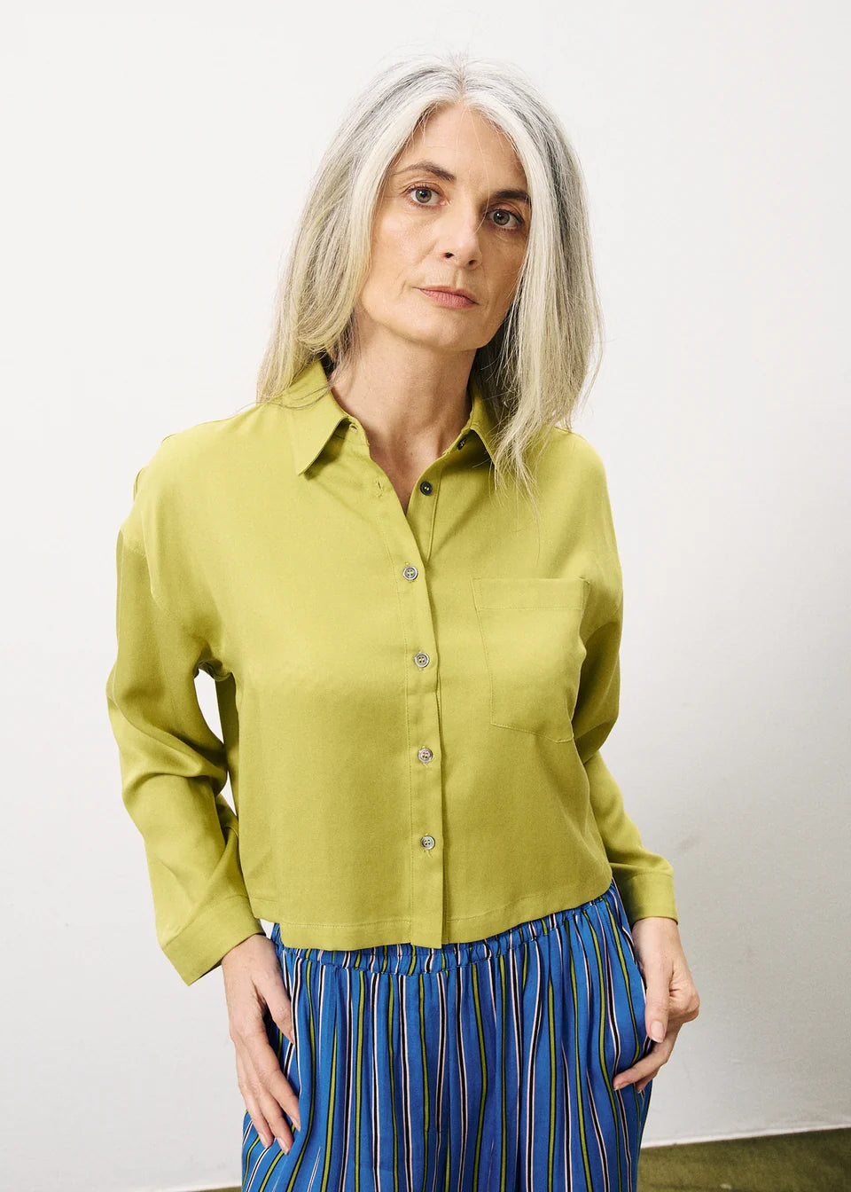 FRNCH Polly Blouse In Olive