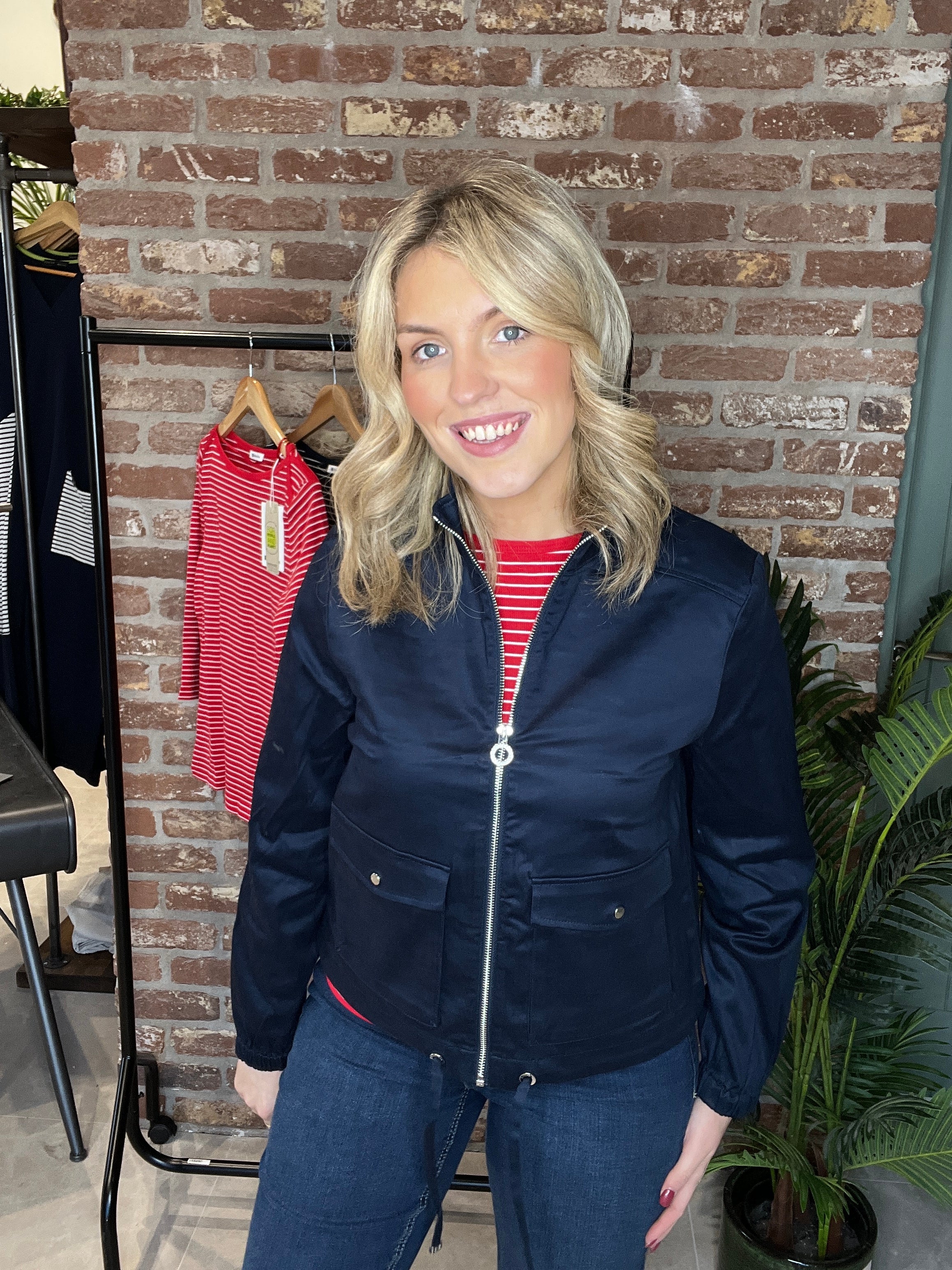 Street One Zipper Jacket In Navy