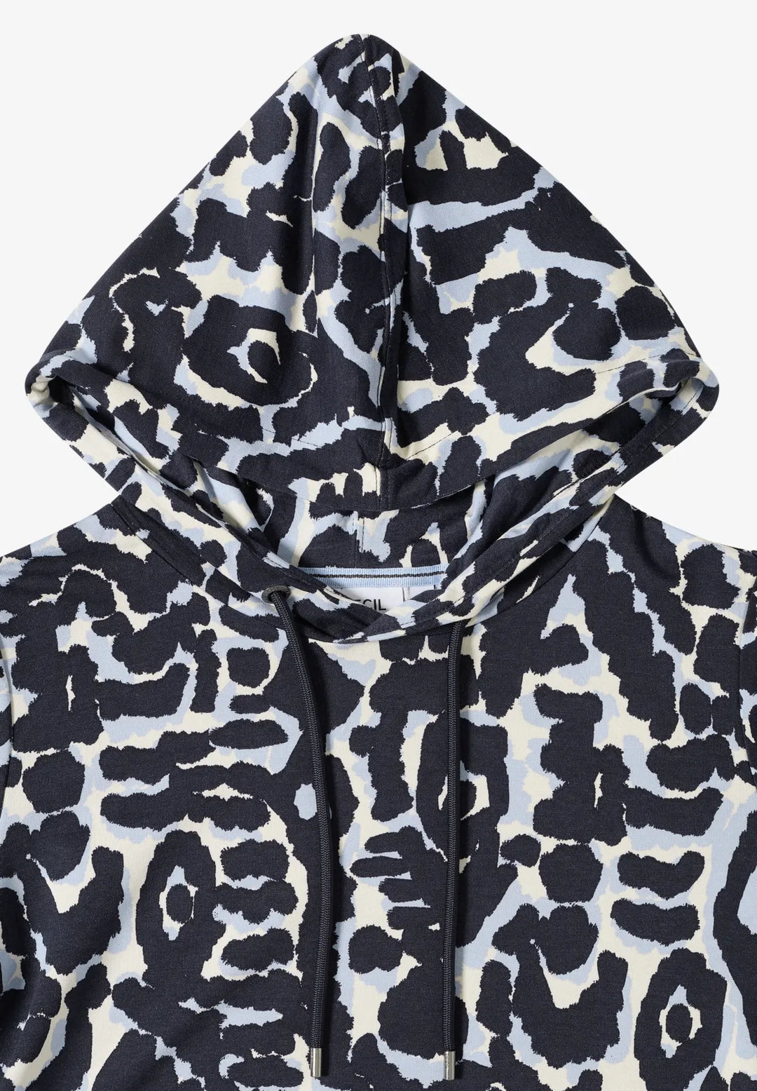 Cecil Patterned Hoodie In Urban Dark Blue