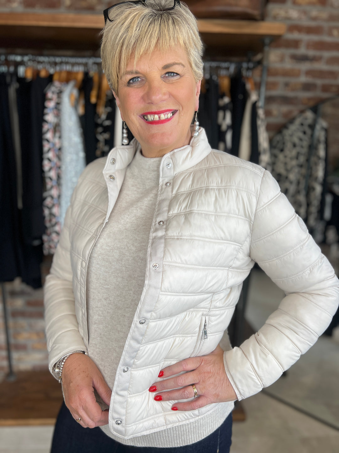 Oui Light weight Coat In Stone