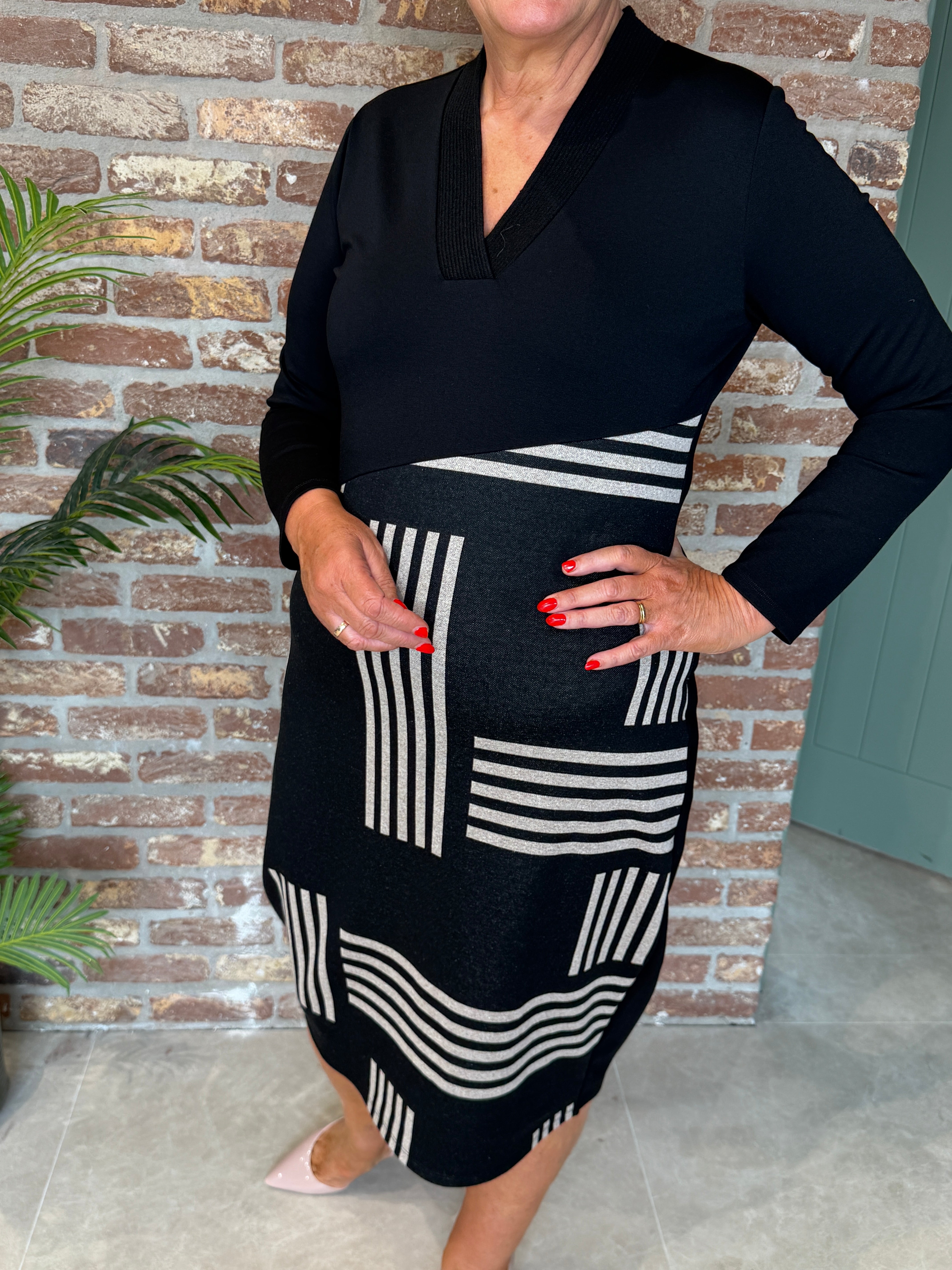 Peruzzi alternative stripe dress in Black
