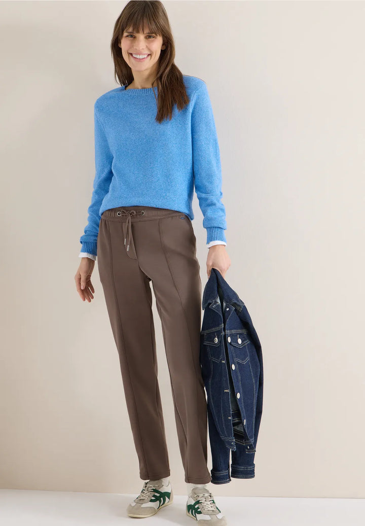 Cecil Tracey Silk Trousers In Urban Taupe