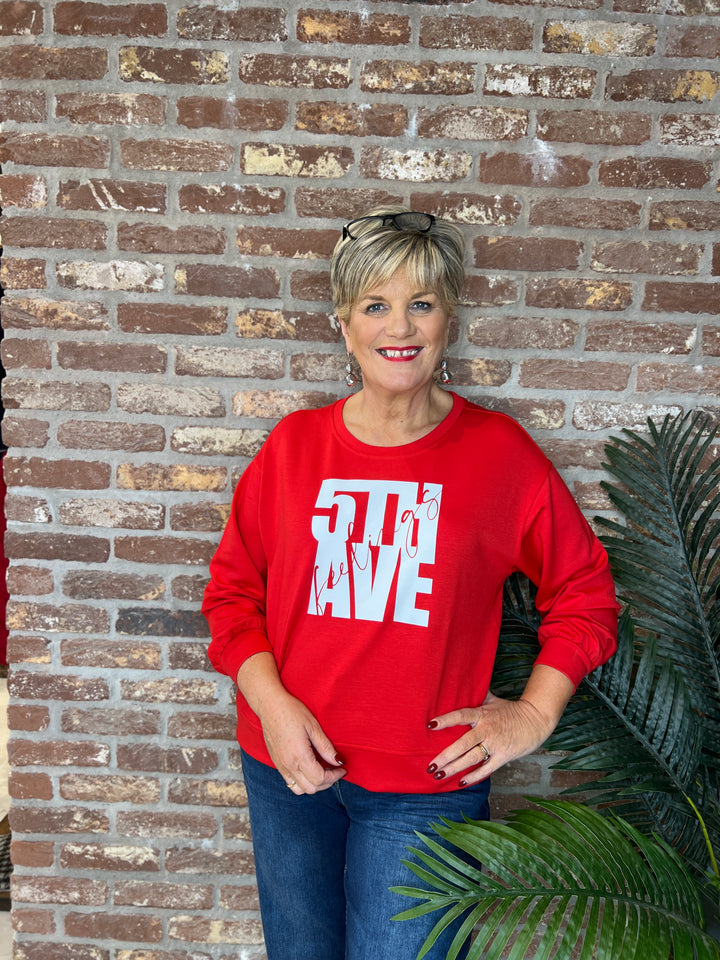 Monari Graphic Sweatshirt In Chilli Pepper