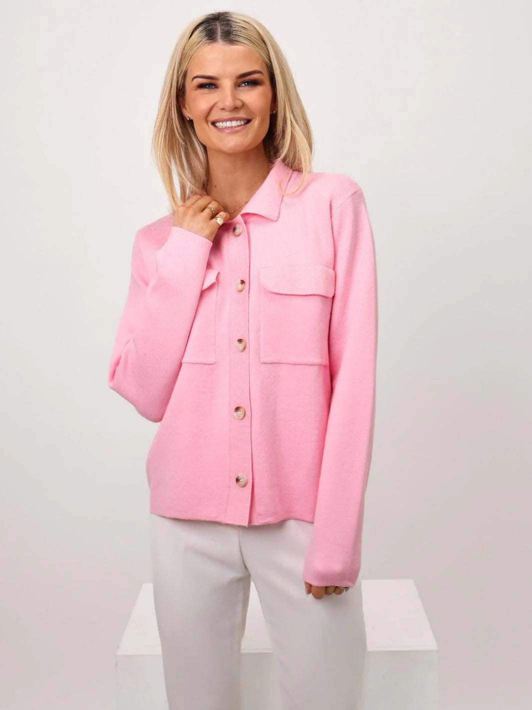 Kate & Pippa Dani Cardigan In Light Pink