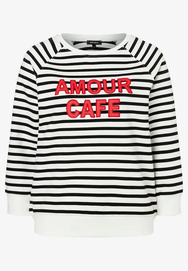 More & More Sweatshirt With Stripes In Black Multi