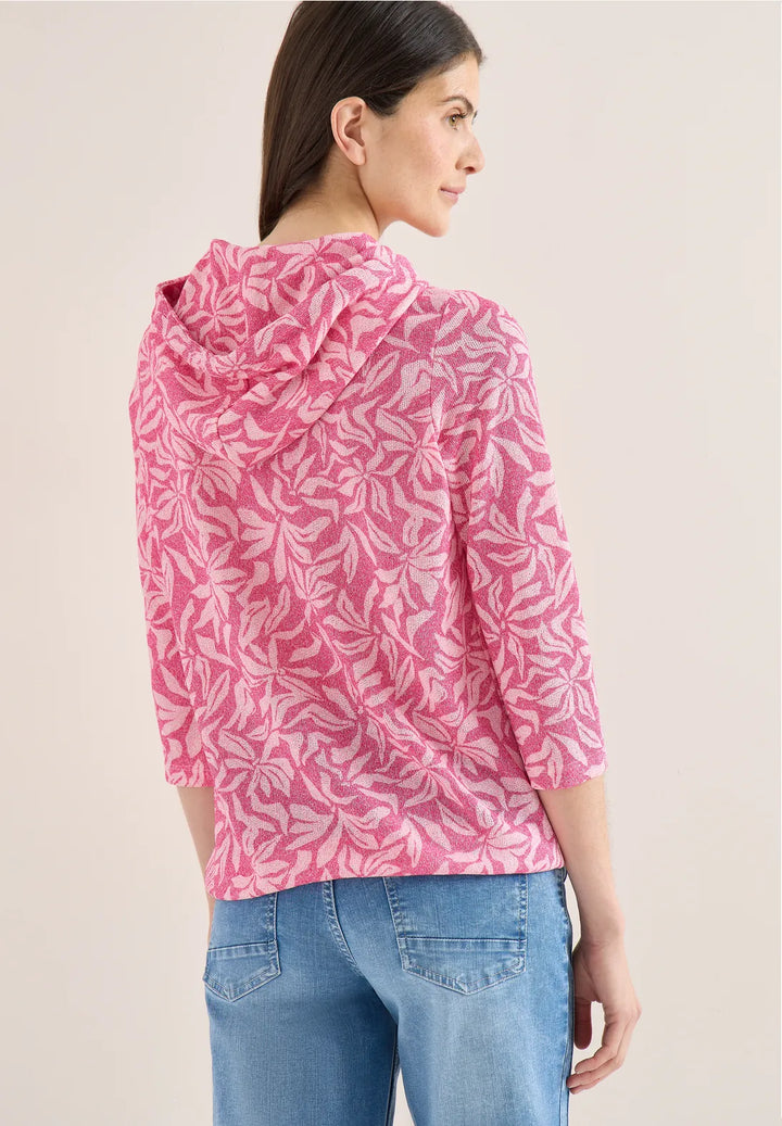 Cecil floral print hoodie In beetroot pink