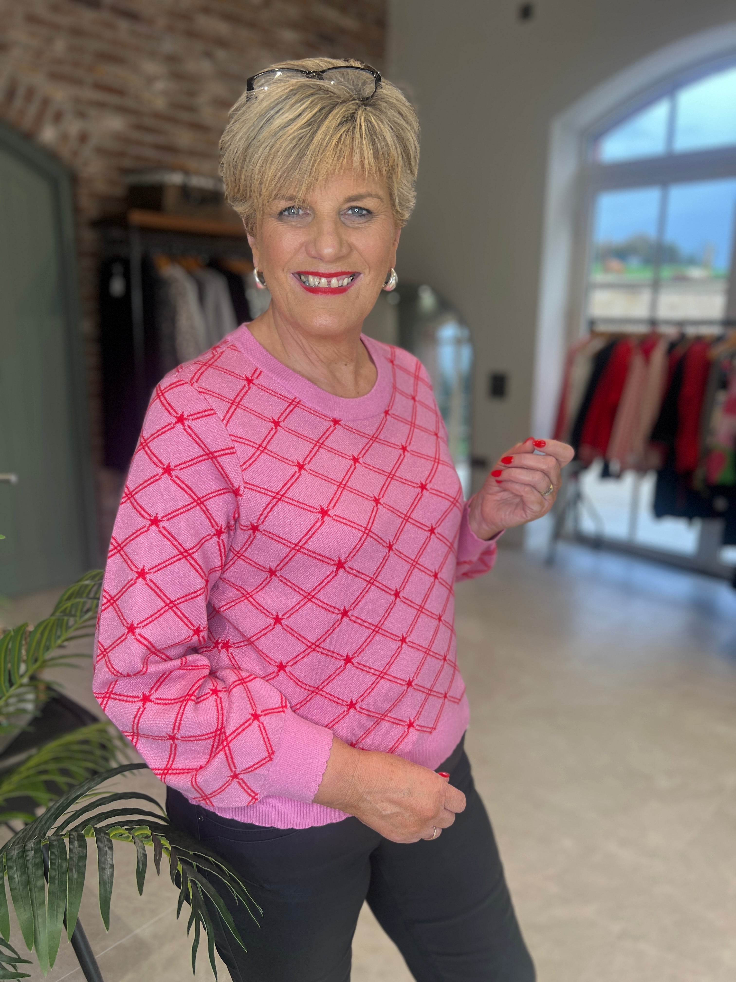 Nümph Nubirry Pullover In Fuchsia Pink