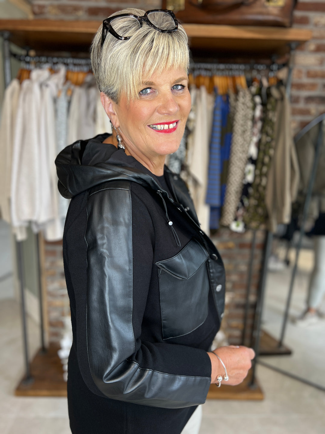 Monari Cardigan With Hood In Black