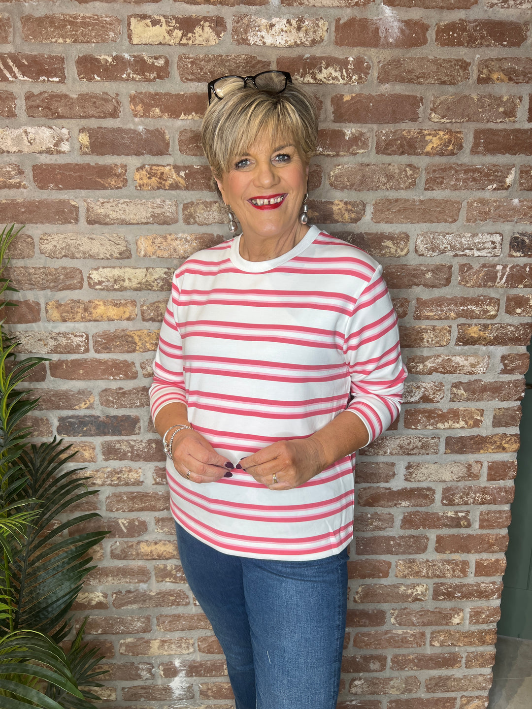 Soya Concept Barni Striped Sweatshirt In Pink
