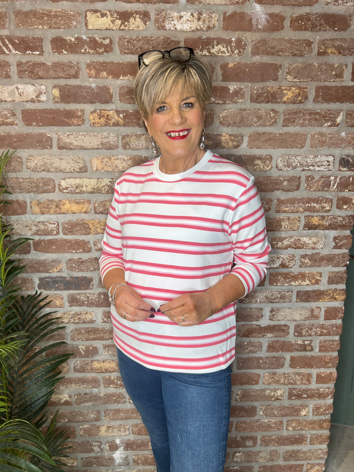 Soya Concept Barni Striped Sweatshirt In Pink