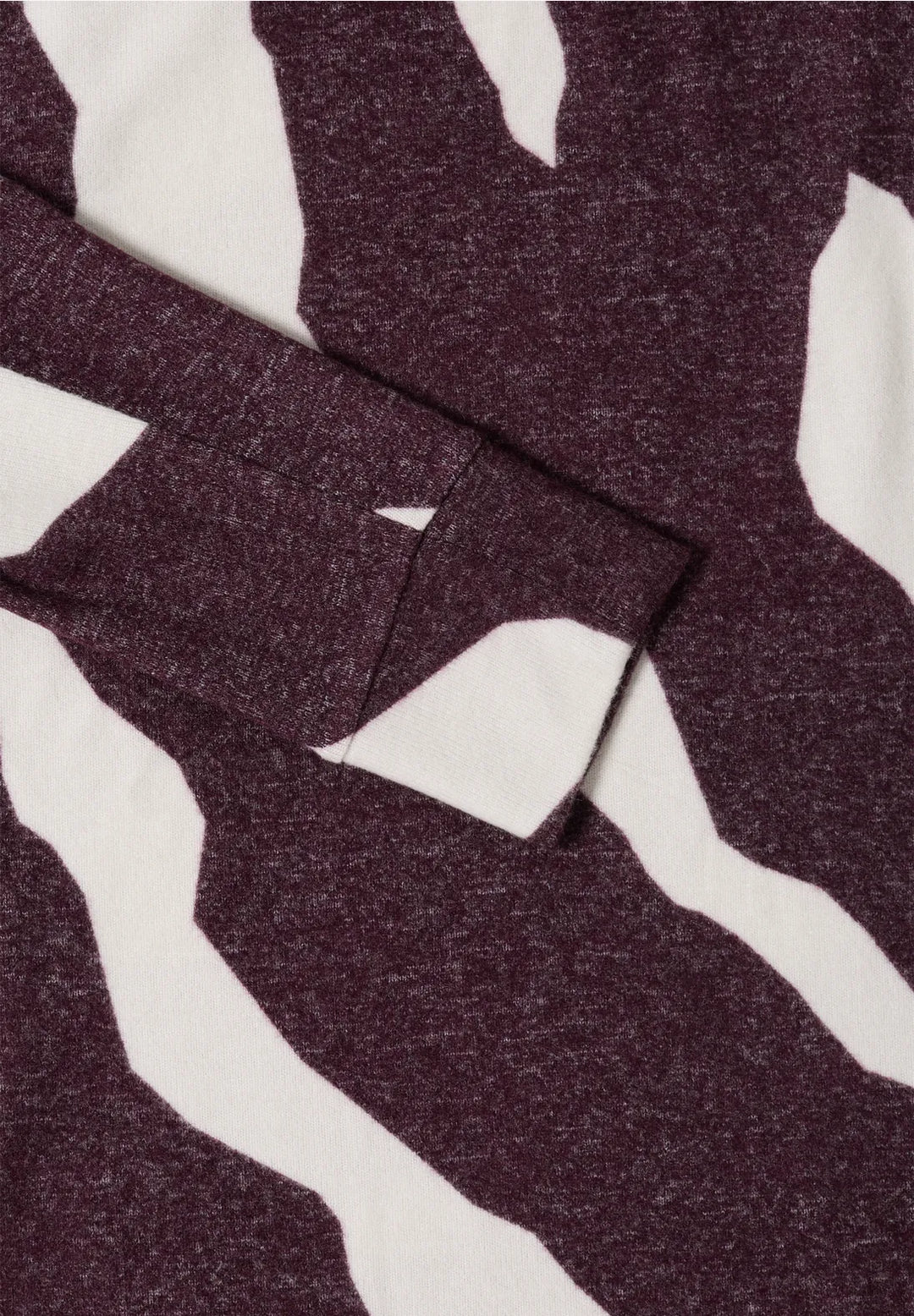 Cecil Printed Top with Collar In Eggplant Red