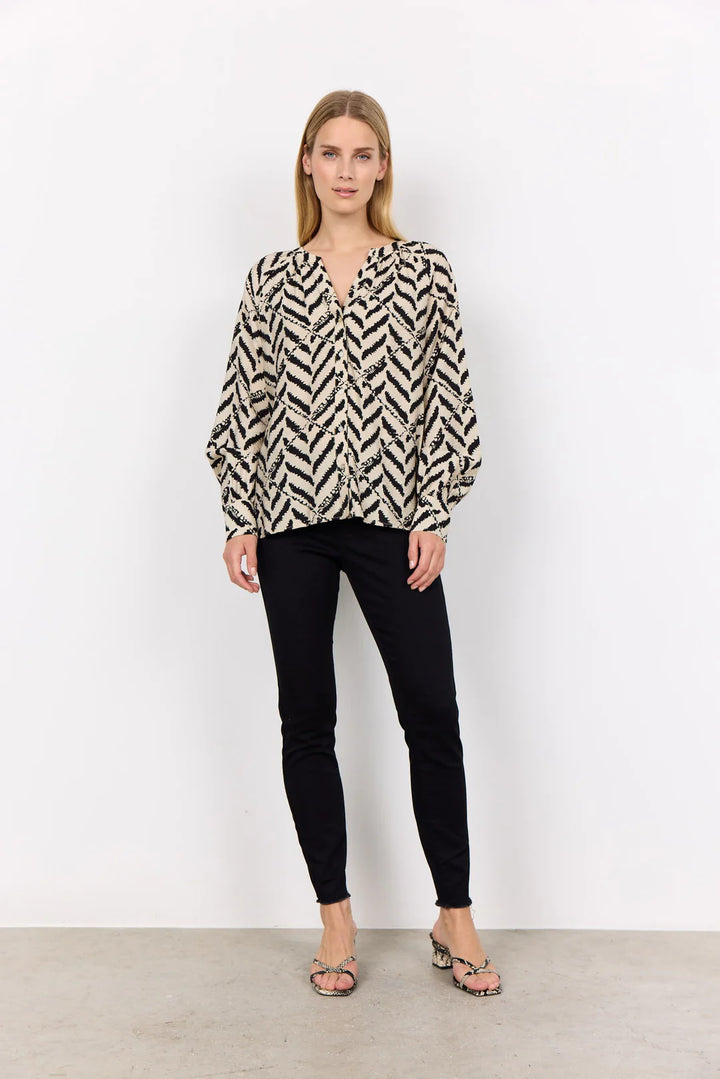 Soya Concept Inarose Blouse In Black multi