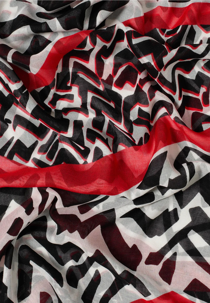 Cecil Print Loop Snood In Pumpkin Orange