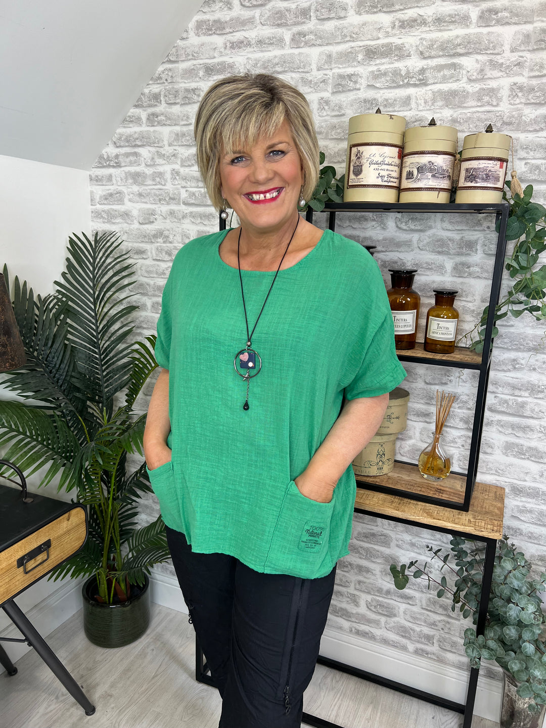Taylor Linen Tunic In Green