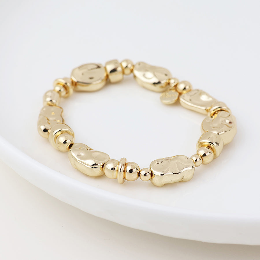 Pom Organic bead bracelet In gold