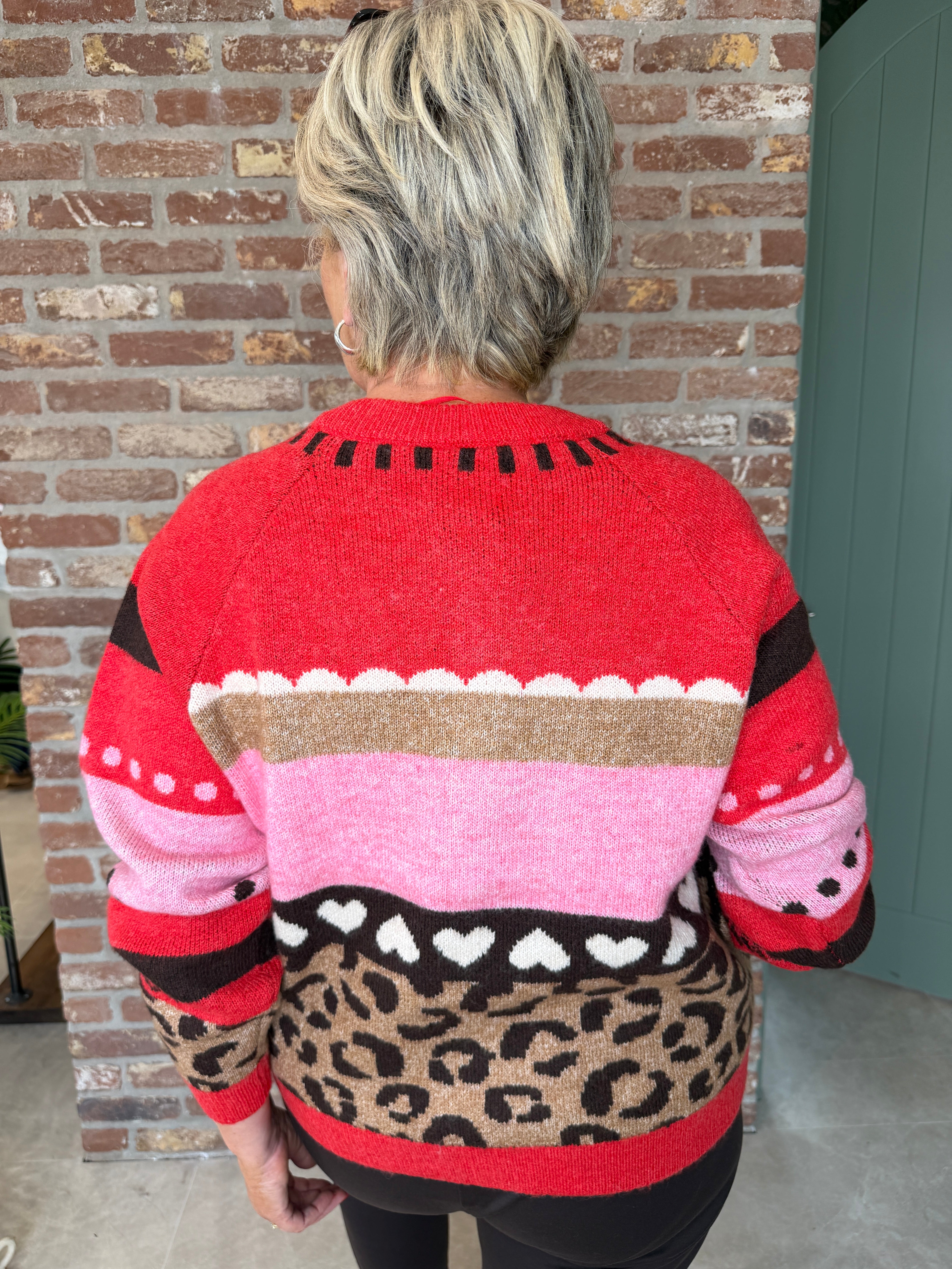 Ichi Ihlivoni Patterned Cardigan In Poinsettia
