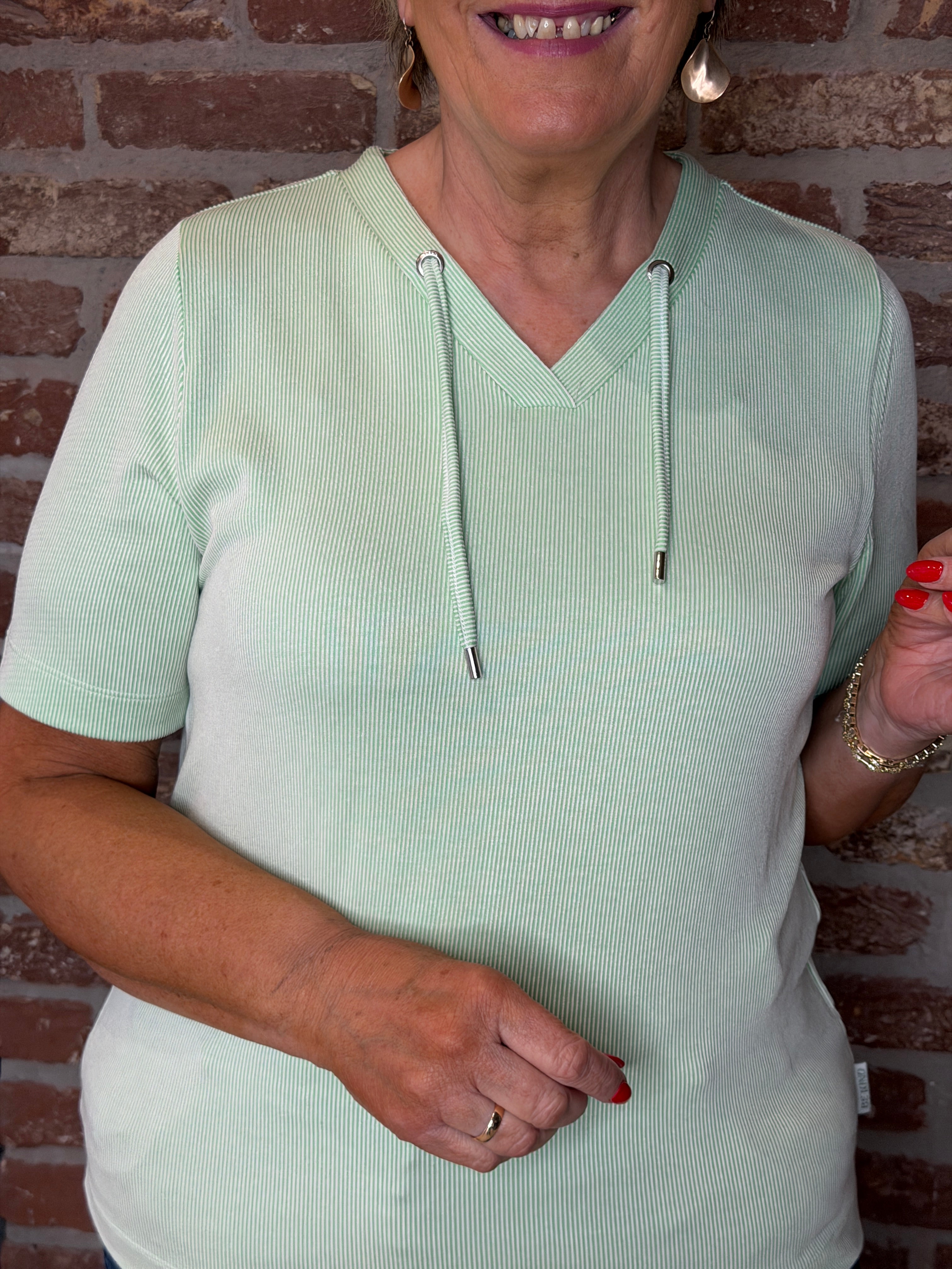 Cecil vertical striped top in Juicy Lime