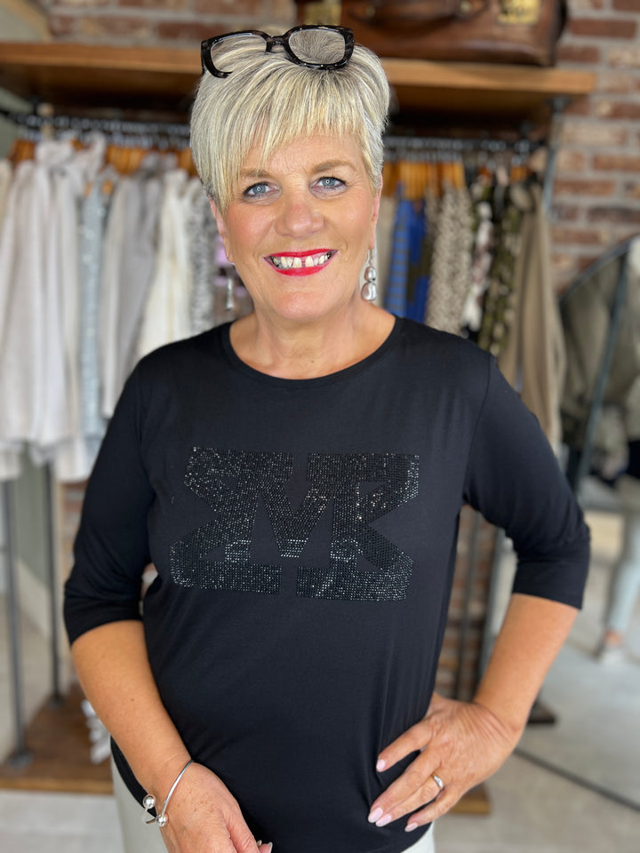 Monari Sparkle Top In Black