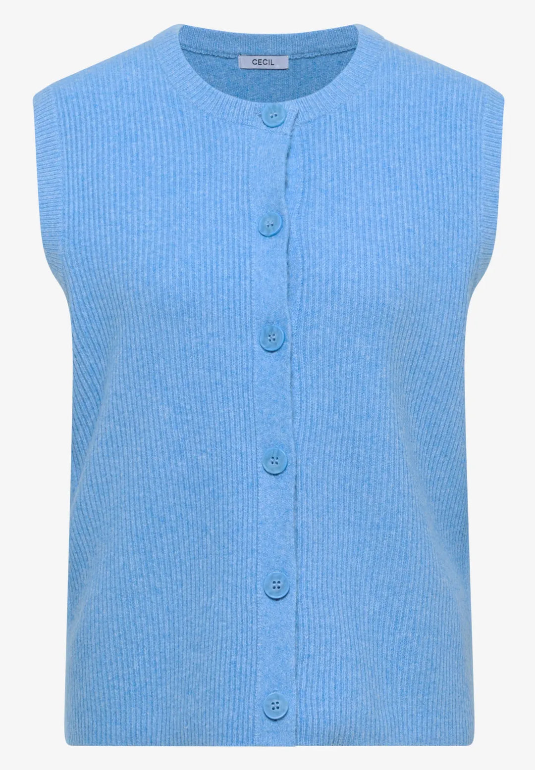 Cecil Rib Vest In Fountain Blue