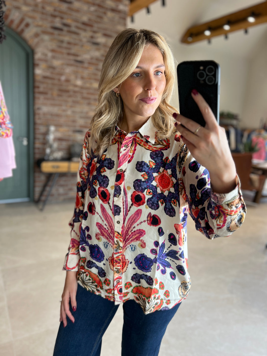 Culture Floral Shirt In Blue & Pink