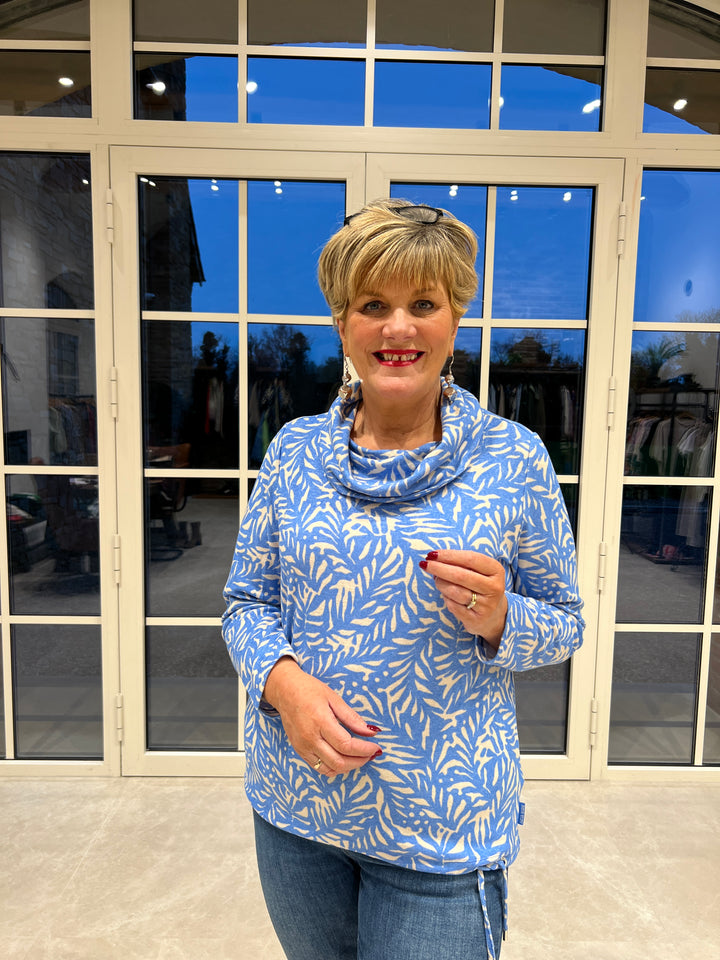 Cecil Two Tone Sweatshirt In Fountain Blue