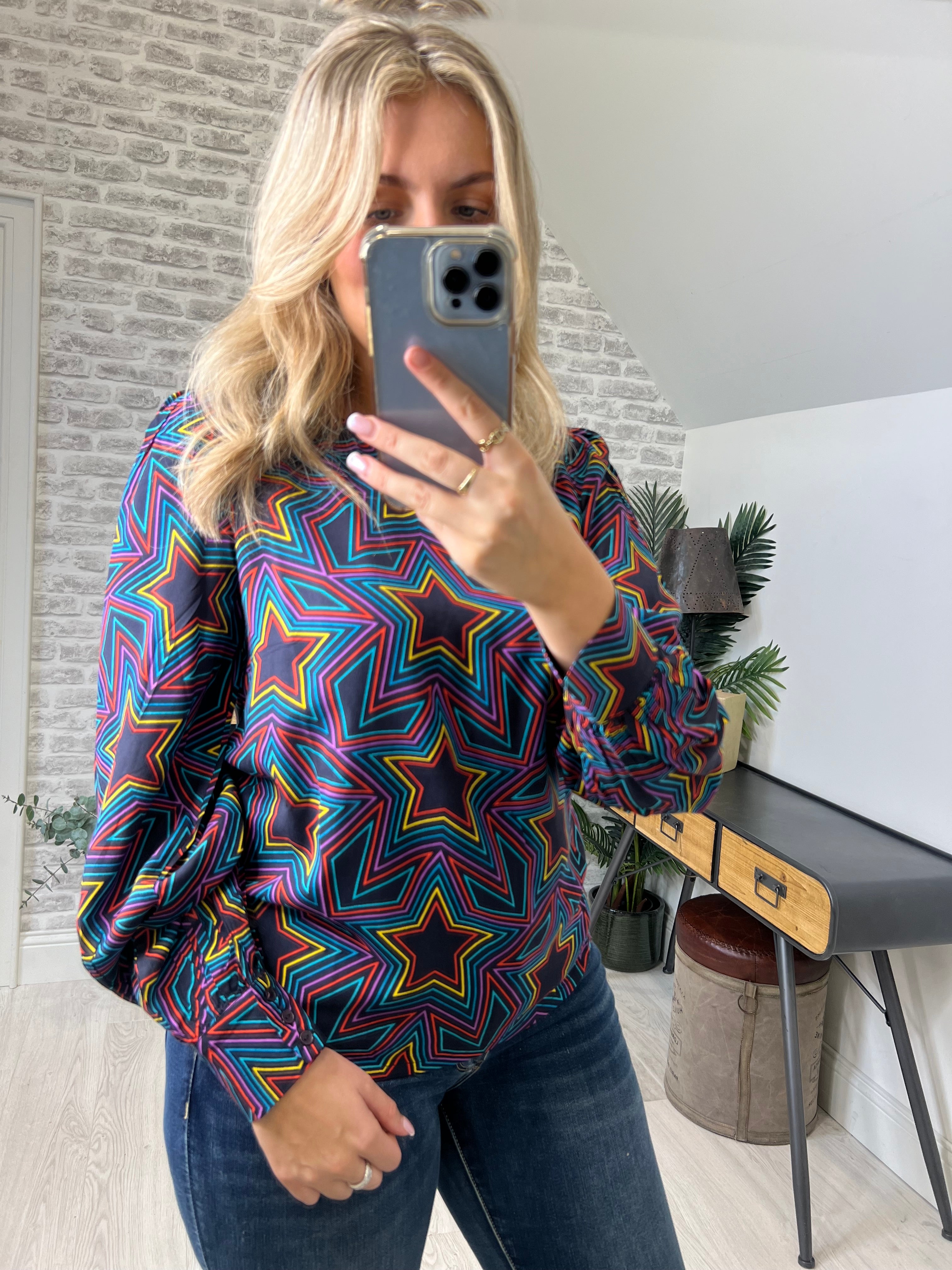 Sugarhill Brighton Ronnie Rainbow Blouse In Multi