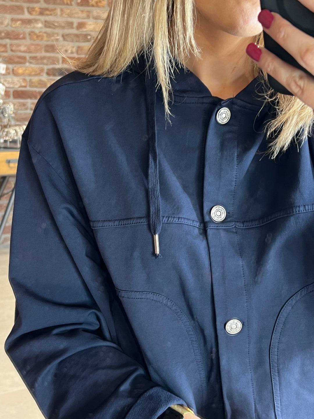 Deck By Decollage Hooded Jacket In Navy