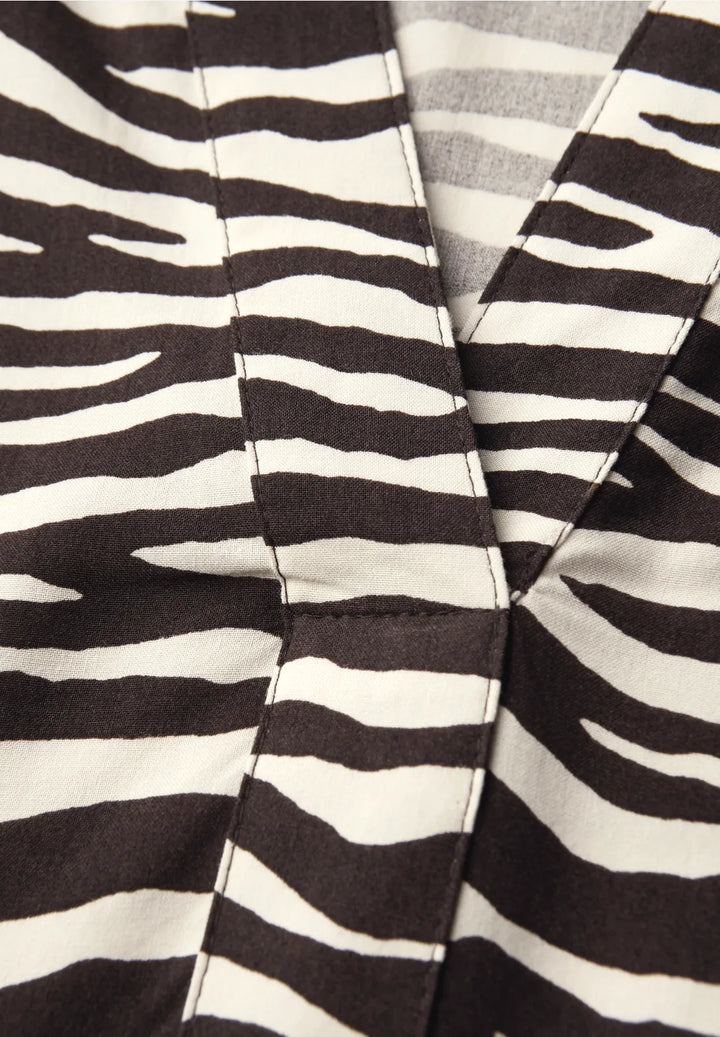 Street One Zebra Print Blouse In Roast Brown