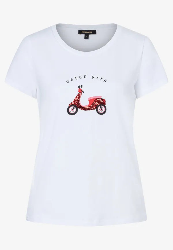 More & More T-shirt With Print In White