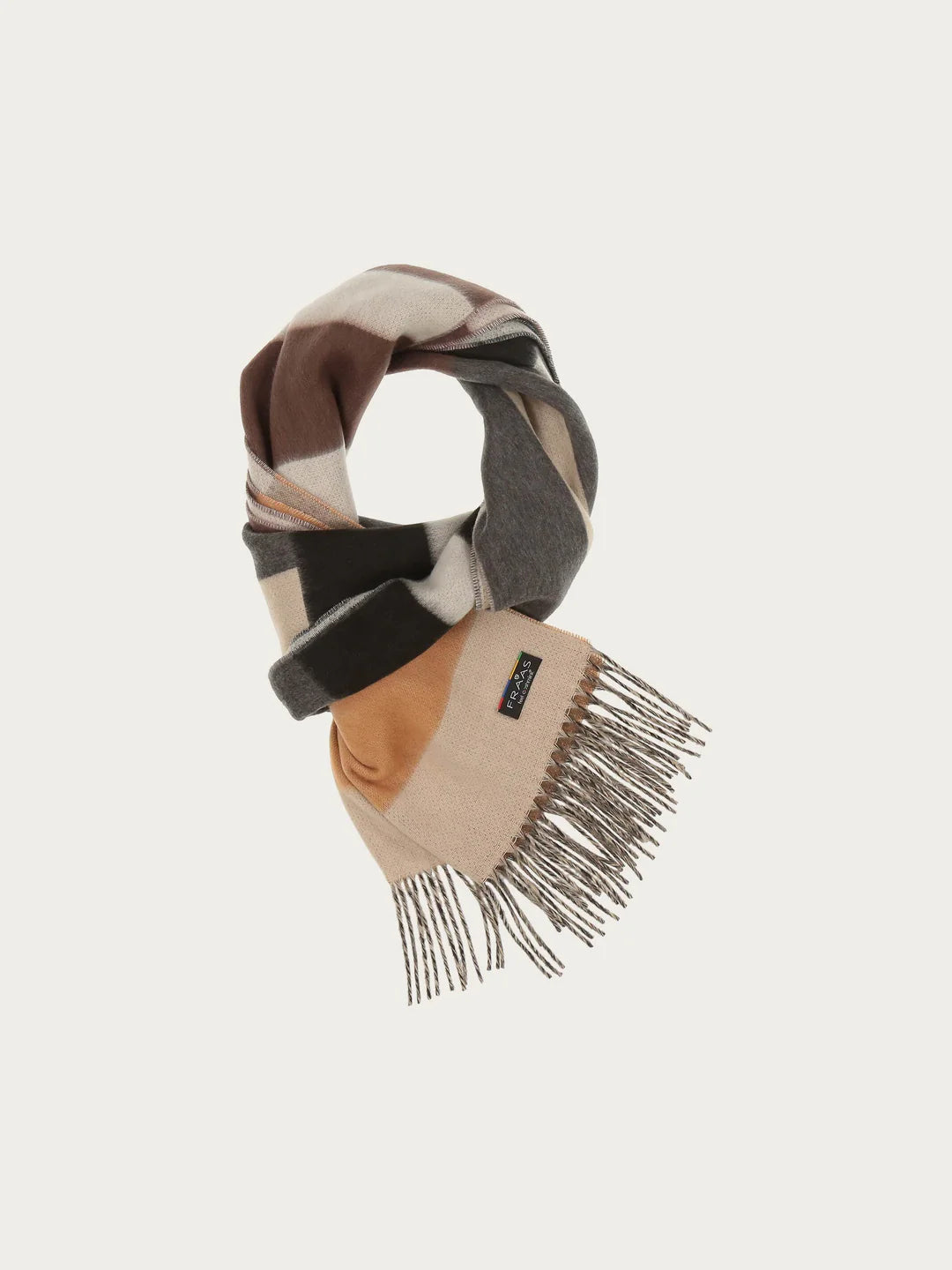 Cashmink Stripe design Scarf In Greige