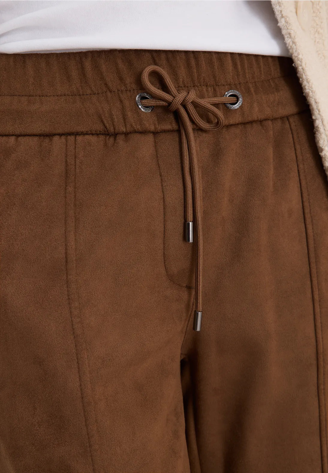 Cecil Tracey Suedette Trousers In Mocha Caramel