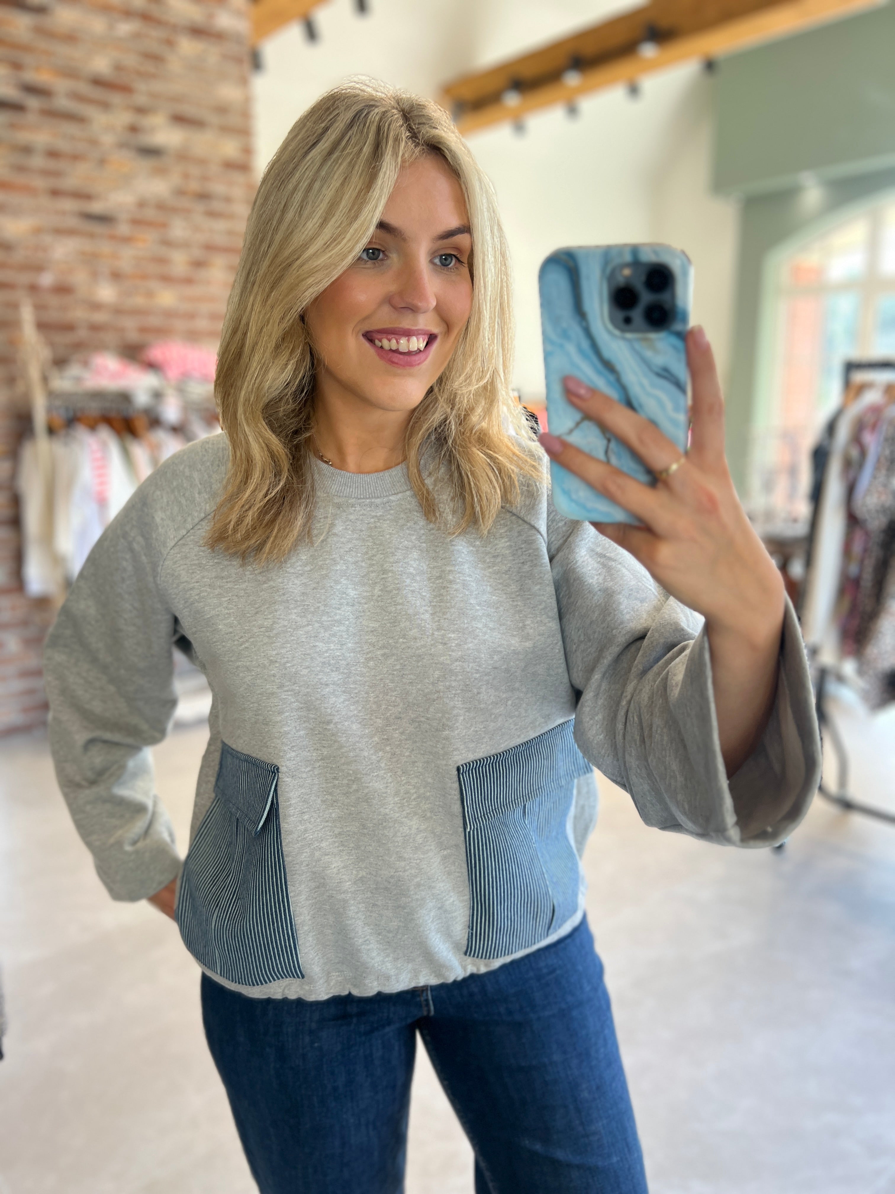 Nümph Nuzhelly Sweatshirt In Medium Grey
