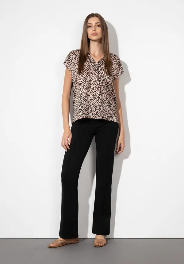 More & More Animal Print Blouse In Black Multi