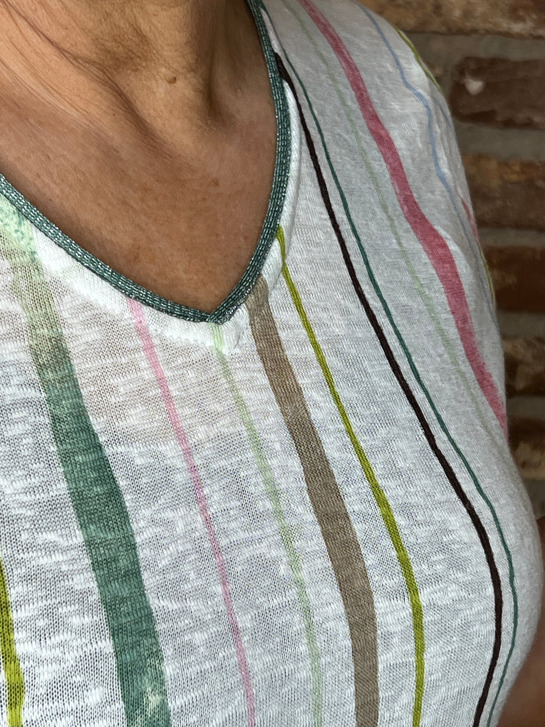 Soya Concept Aretha Striped T-Shirt In Pink Multi