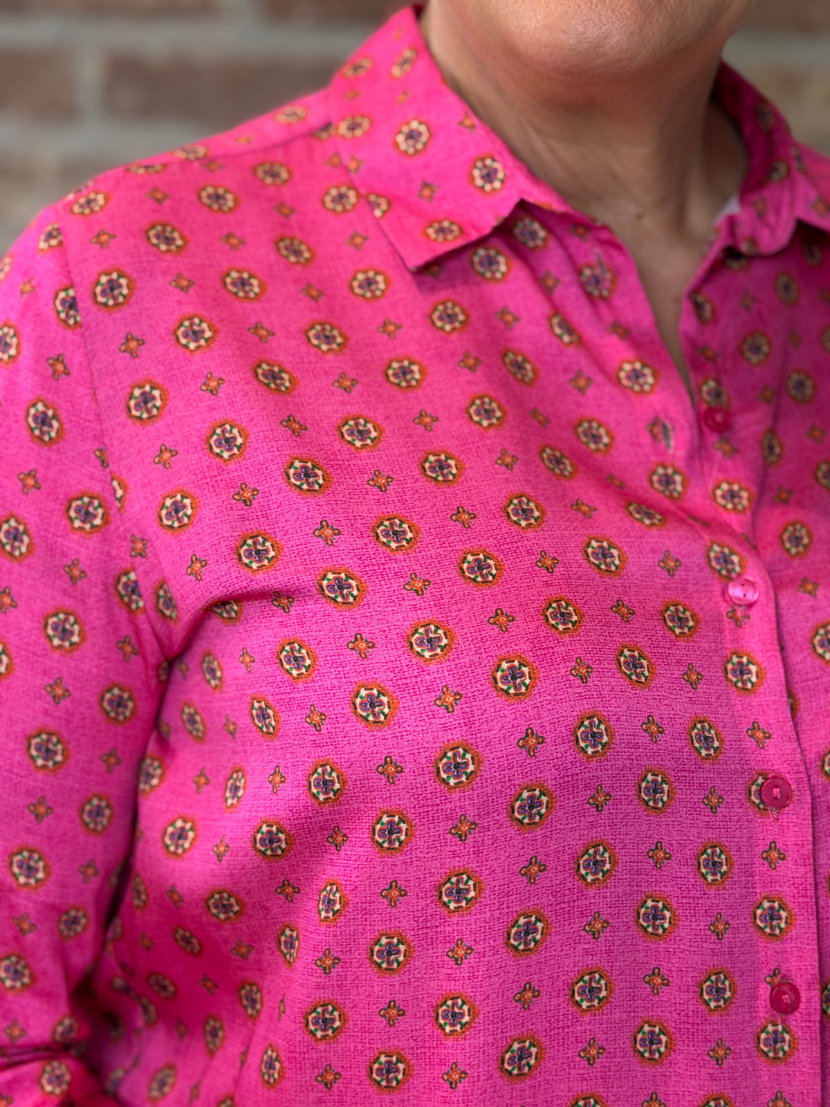Patterned shirt in Fuchsia Print