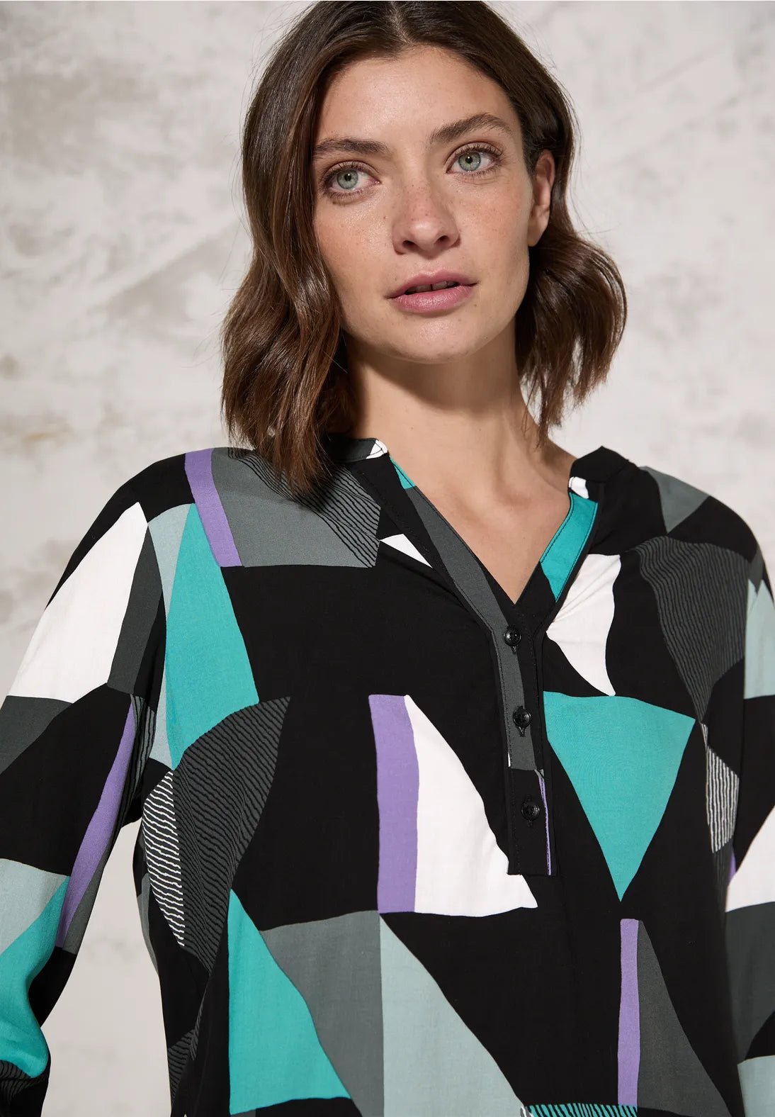 Cecil Multicoloured Print Blouse In Black