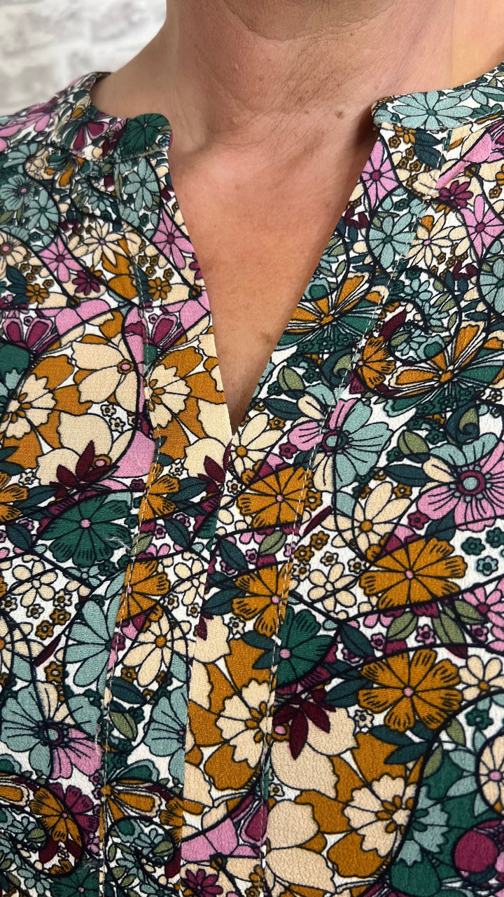 Soya Concept Tasia Blouse In Dark Green Multi