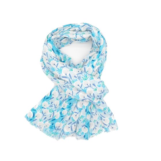 Amelia Dandelion Print Scarf In Blue