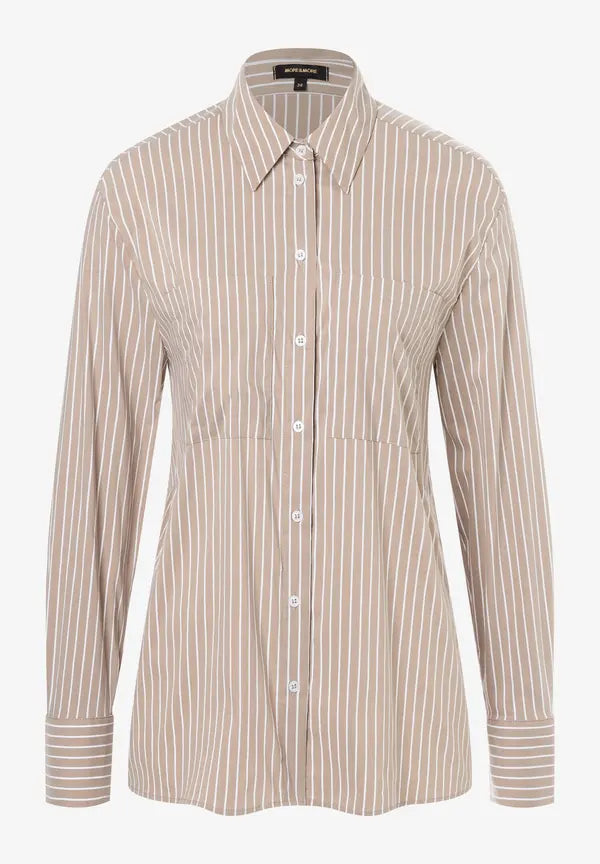 More & More Striped Shirt In Taupe