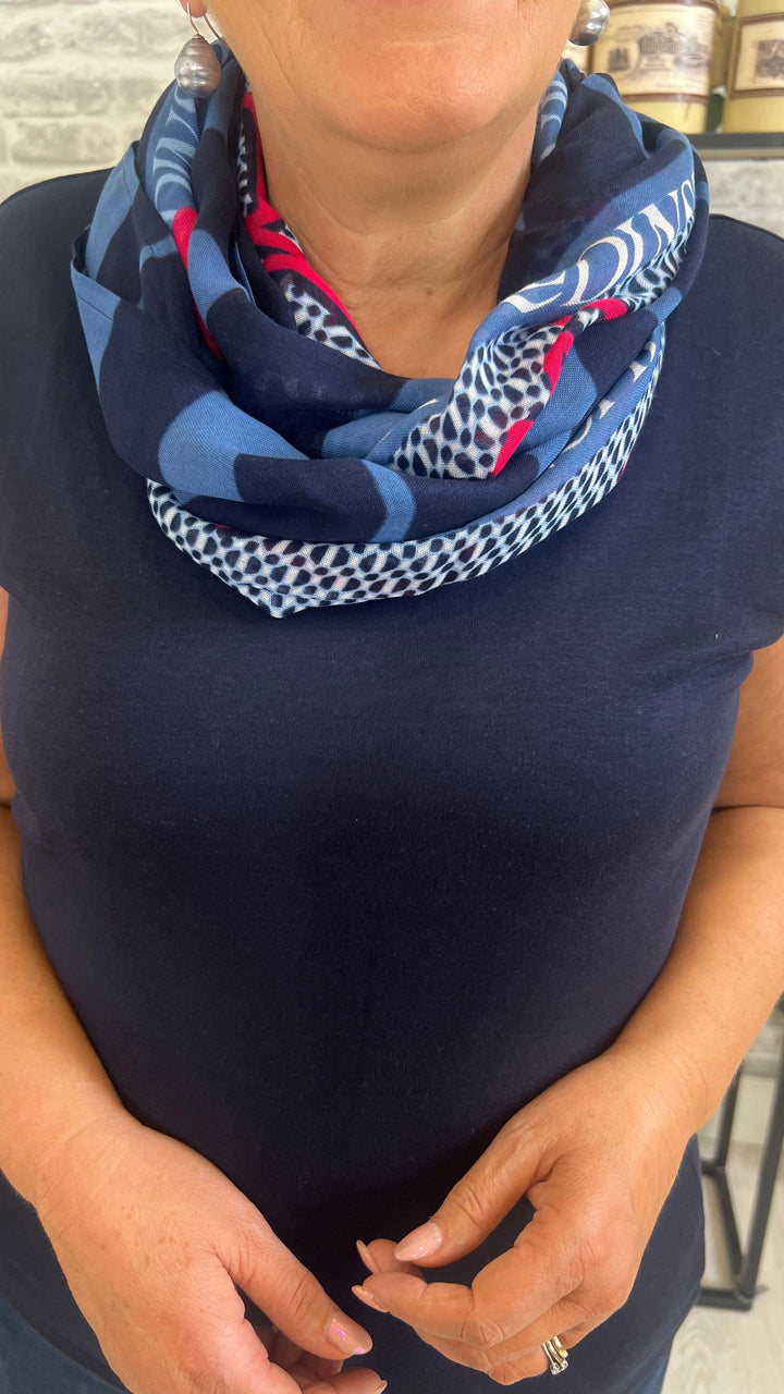 Street One New Neckline Top In Navy