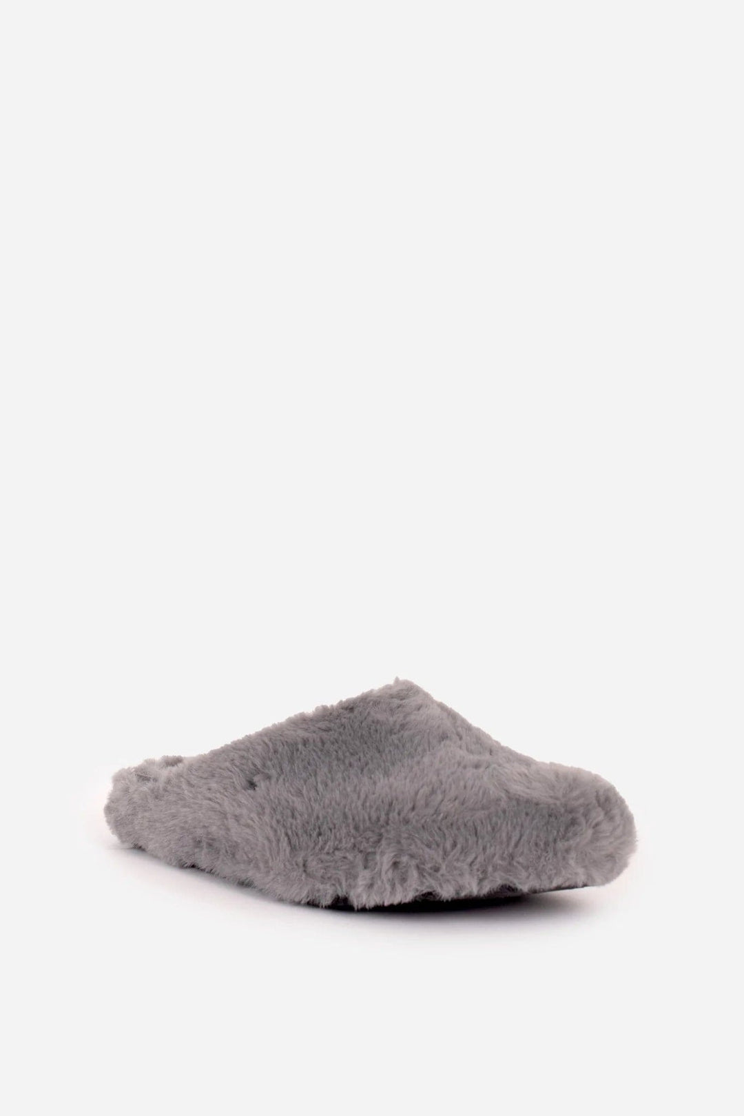 Brakeburn fluffy Slip on slippers in grey Crabtree Cottage