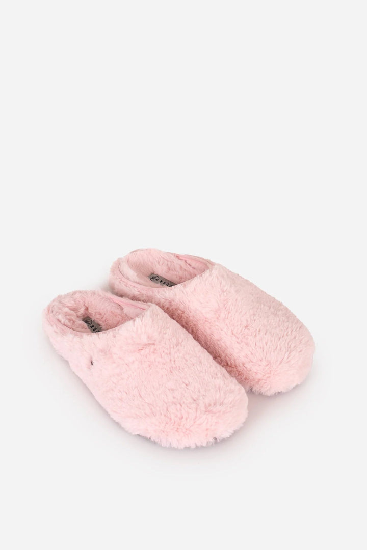 Brakeburn fluffy Slip on slippers in pink - Crabtree Cottage